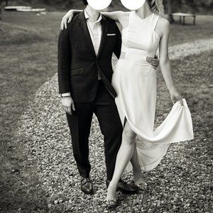 Halston Heritage White Cut-Out Gown